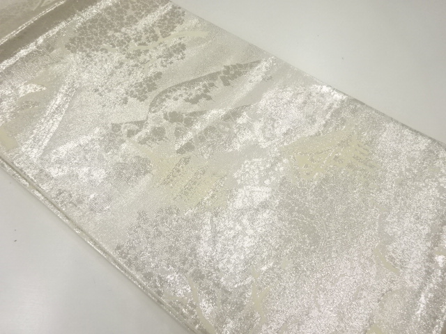 寺院風景模様織出し袋帯